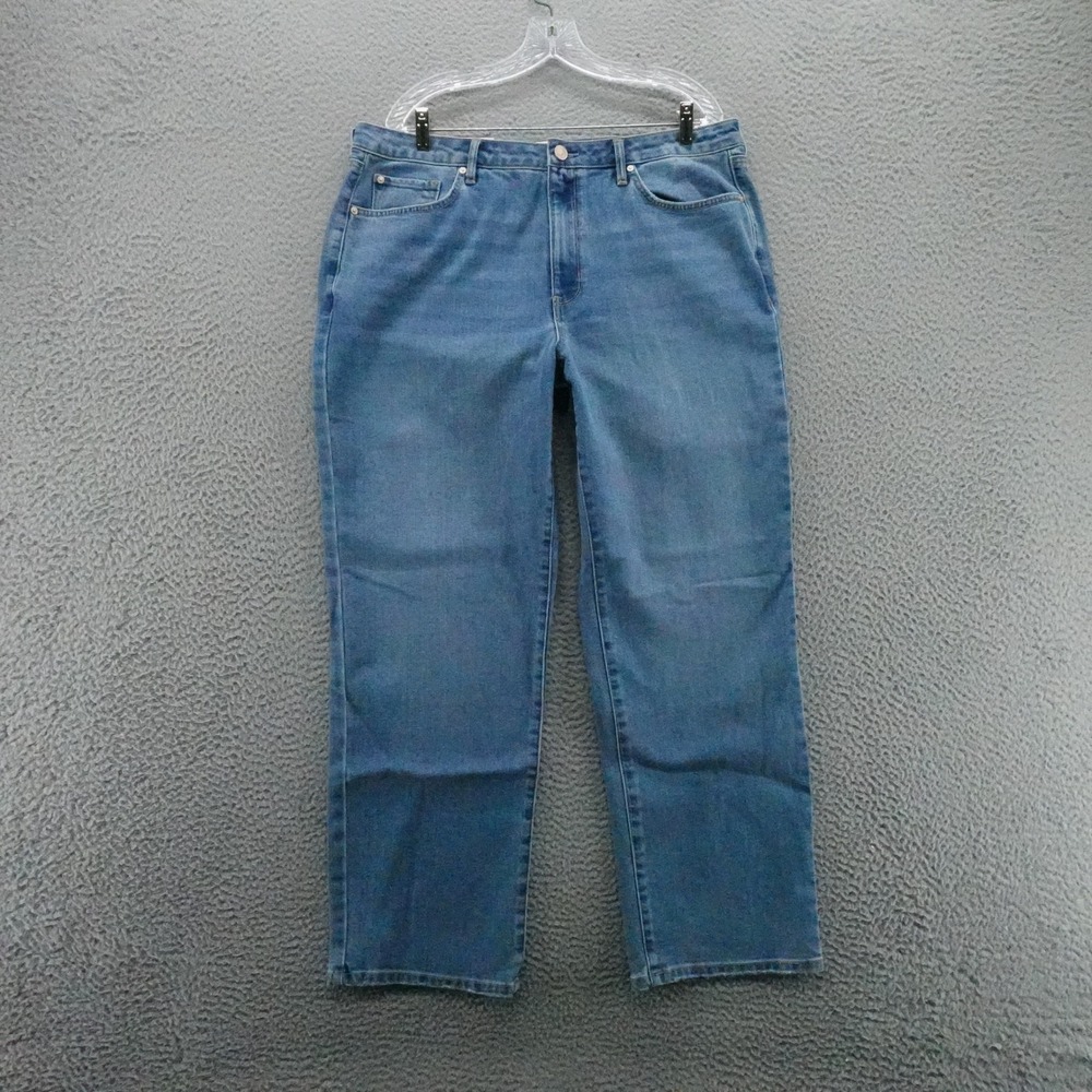 Seven7 Womens High Rise Straight Leg Jeans Blue Medium Wash Size 14/32R